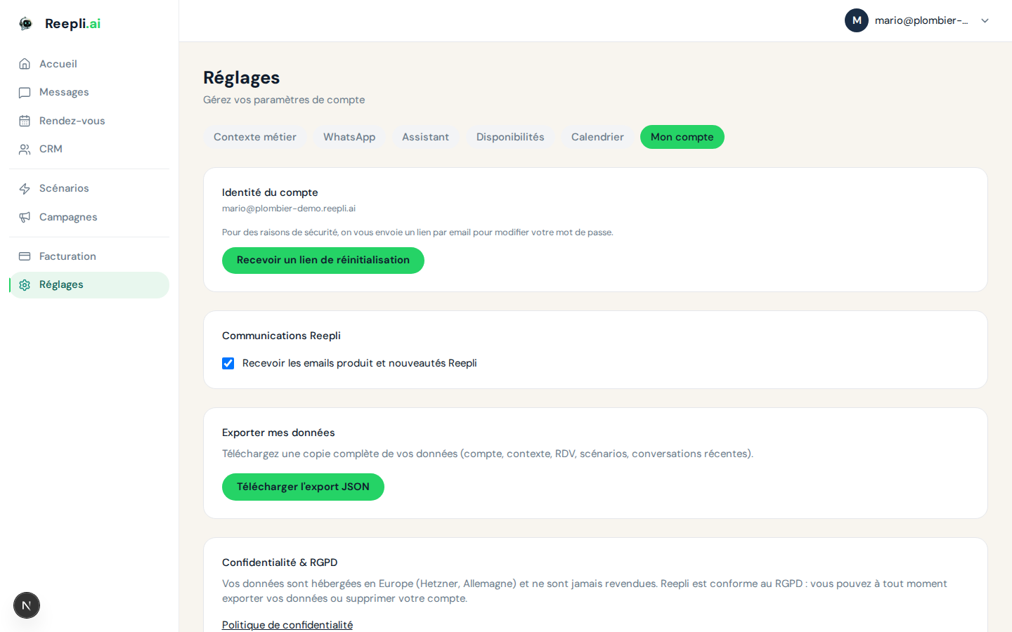 Préférences notifications